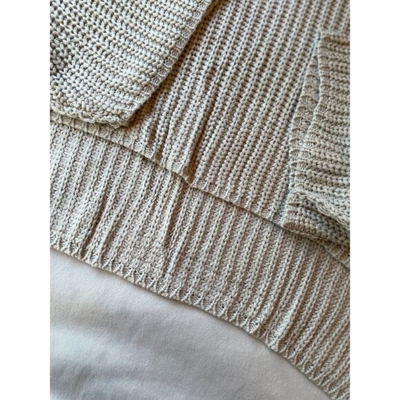 Glam Womens Oversized Chunky Knit Turtleneck Sweater NWT Beige Size M lagenlook - Picture 9 of 9